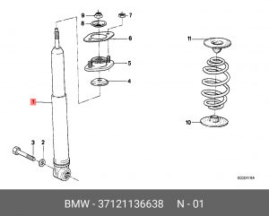 Амортизатор подвески 37 12 1 136 638 BMW