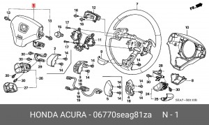 Подушка безопасности руля 06770SEAG81ZA HONDA