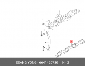Прокладка выпускного коллектора 6641420780 SSANG YONG