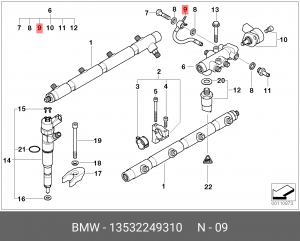 Патрубок, 13 53 2 249 310 BMW