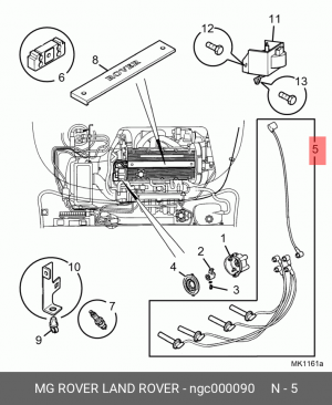 Ккомплект проводов зажигания NGC000090 MG ROVER LAND ROVER