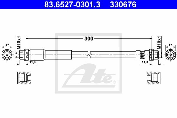 Тормозной шланг 83.6527-0301.3 ATE
