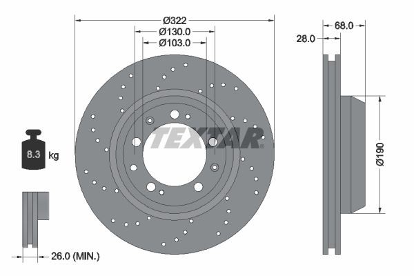 Тормозной диск 92150100 TEXTAR