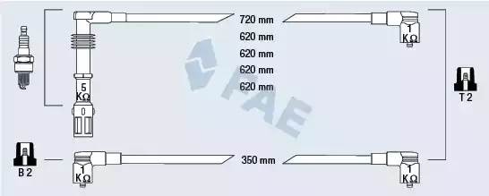Ккомплект проводов зажигания 85680 FAE