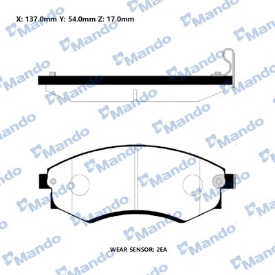 Колодки тормозные дисковые MPH02 MANDO