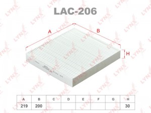 Фильтр салона LAC-206 LYNXAUTO