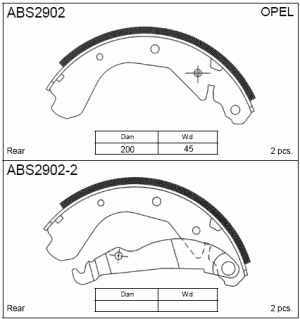 Колодки тормозные барабанные ABS2902 ALLIED NIPPON