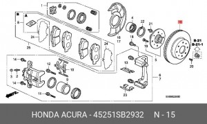 Тормозной диск 45251SB2932 HONDA