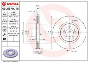 Тормозной диск 09.5570.10 BREMBO