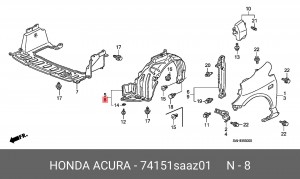 Подкрылок 74151SAAZ01 HONDA