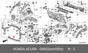 Балка крепления радиатора 04603SWTR00ZZ HONDA