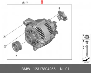 Генератор 12 31 7 804 266 BMW