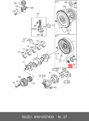 Центрирующий подшипник, система счепления 8-90105-743-0 ISUZU