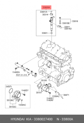 Форсунка 3380027400 HYUNDAI KIA