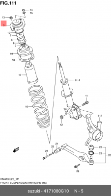 Опора амортизатора подвески 41710-80G10 SUZUKI