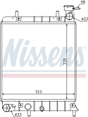 Радиатор, охлаждение двигател 67022 NISSENS