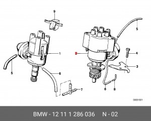 Распределитель зажигания 12 11 1 286 036 BMW