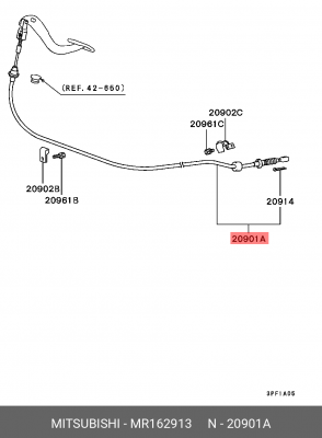 Трос сцепления MR162913 MITSUBISHI