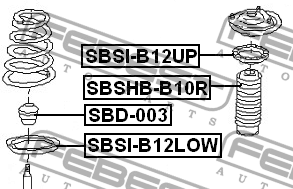 Проставка пружины подвески SBSI-B12LOW FEBEST