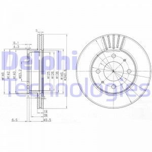 Тормозной диск BG3674 DELPHI