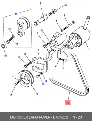 Клиновой ремень ETC4272 MG ROVER LAND ROVER