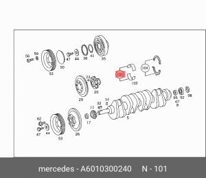 Вкладыши коренные коленвала A6010300240 MERCEDES BENZ