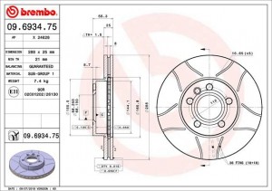 Тормозной диск 09.6934.75 BREMBO
