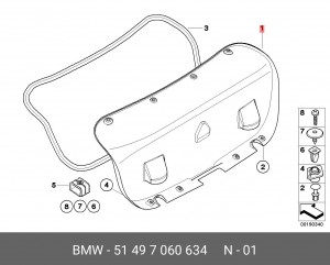Облицовка багажной двери 51 49 7 060 634 BMW