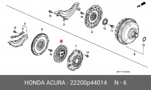 Диск сцепления 22200P44014 HONDA