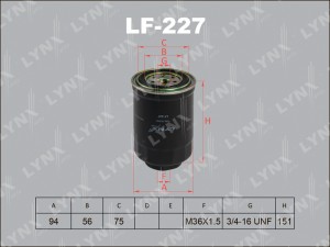 Фильтр топливный LF-227 LYNXAUTO
