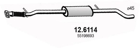 Средний глушитель выхлопных газов 126114 ASSO
