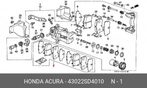 Комплект тормозных колодок, диско 43022SD4010 HONDA
