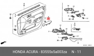 Подлокотник двери 83555S5A003ZA HONDA