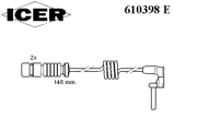 Сигнализатор, износ тормозных колодок 610398E ICER