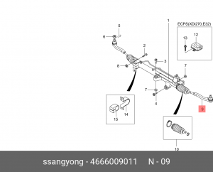 Наконечник рулевой тяги 4666009011 SSANG YONG