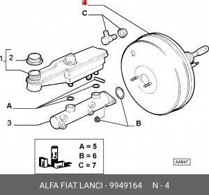 Усилитель тормозной системы 9949164 ALFA FIAT LANCIA