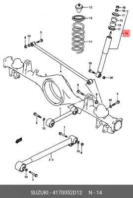 Амортизатор подвески 41700-52D12 SUZUKI