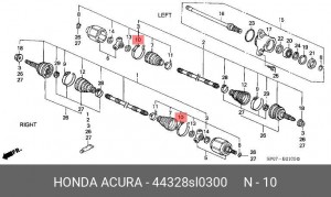 Хомут пыльника ШРУСа 44328SL0300 HONDA