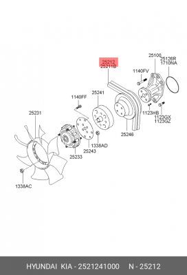 Клиновой ремень 25212-41000 HYUNDAI KIA