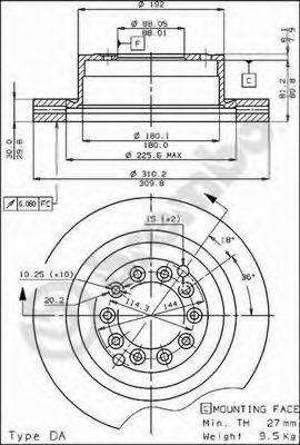 Тормозной диск 09.3033.10 BREMBO