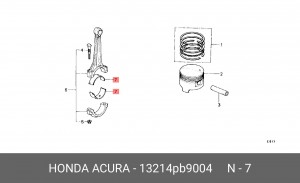 Шатунный подшипник 13214PB9004 HONDA