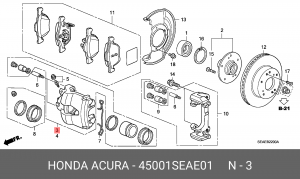 Ремкомплект, тормозной суппорт 45001SEAE01 HONDA