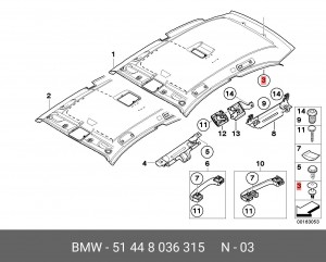 Клипса крепежная 51 44 8 036 315 BMW