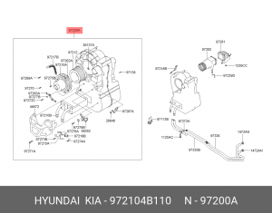 Отопитель салона в сборе 972104B110 HYUNDAI KIA