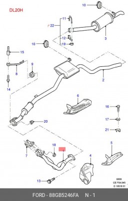 Труба приемная 88GB5246FA FORD