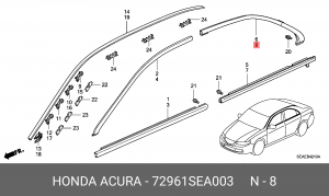 Молдинг двери 72961SEA003 HONDA