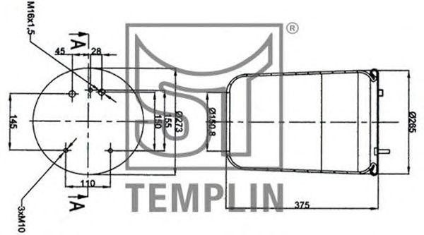 Кожух пневматической рессоры 040606106270 TEMPLIN