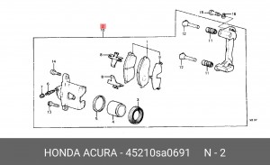 Тормозной суппорт 45210SA0691 HONDA