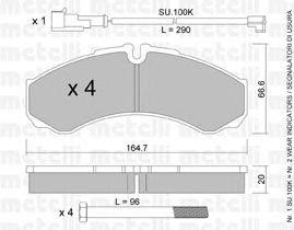 Комплект тормозных колодок, диско 2202121K METELLI