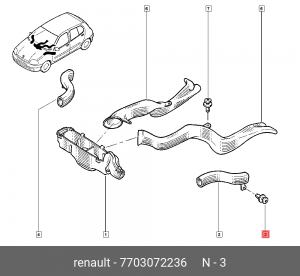 Клипса крепежная 7703072236 RENAULT
